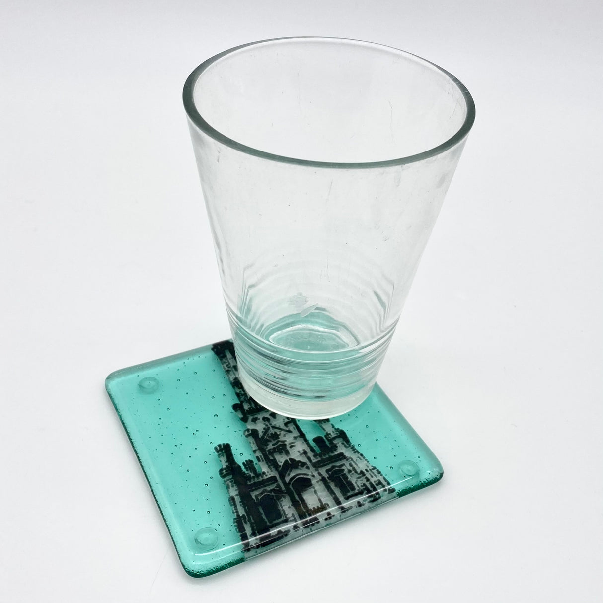 Chicago Water Tower Fused Glass 4" Single Coaster