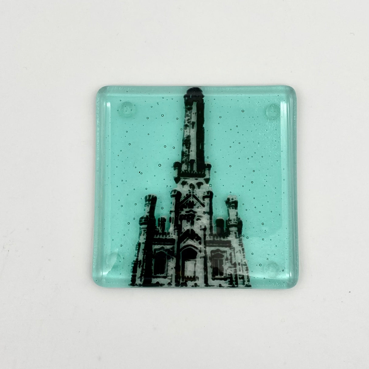 Chicago Water Tower Fused Glass 4" Single Coaster
