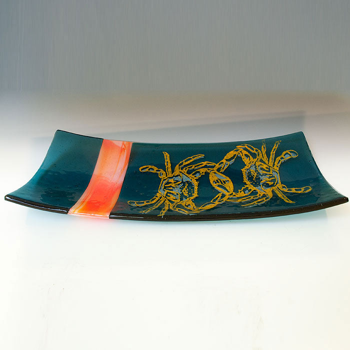 Maryland Crab Fused Glass 15" Long Platter - made to order