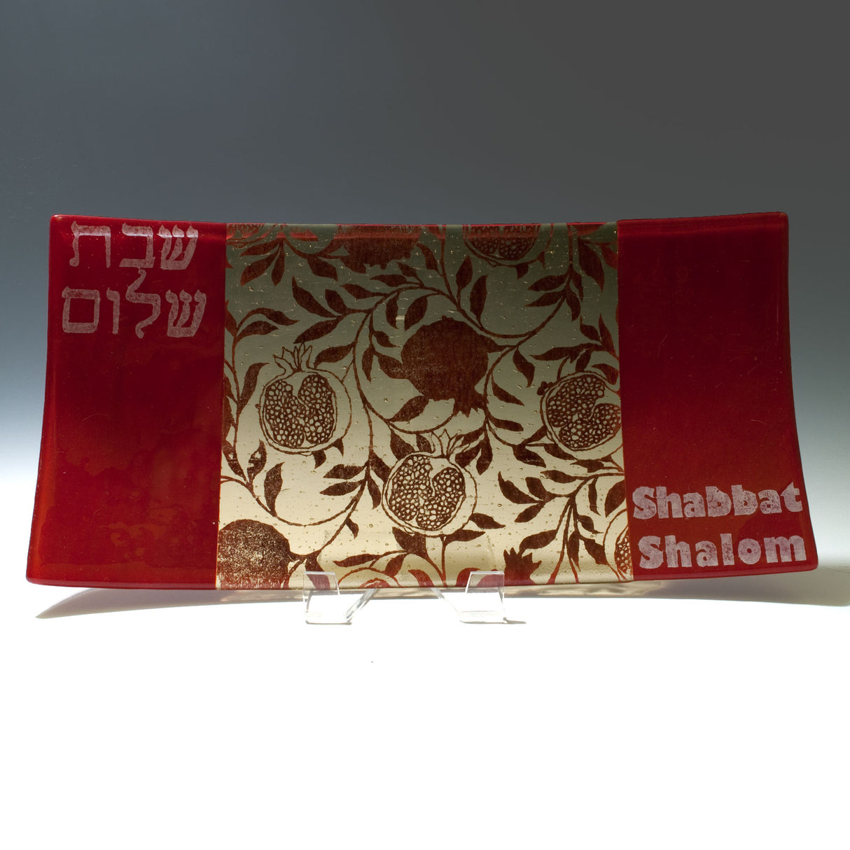 Shabbat Shalom Pomegranate Long Platter
