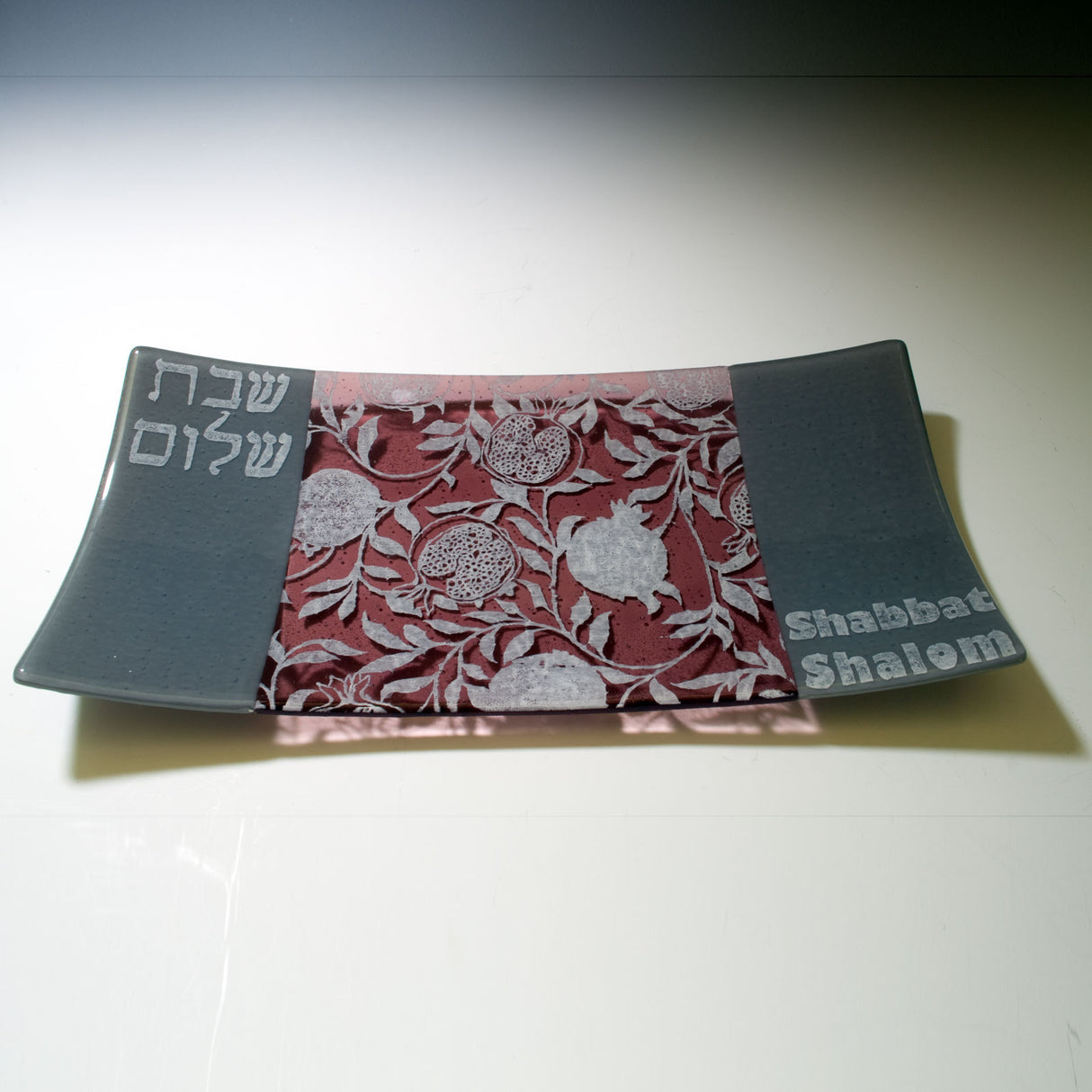 Shabbat Shalom Pomegranate Long Platter