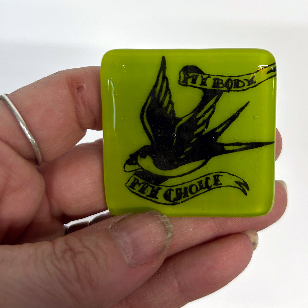 My Body My Choice Fused Glass 1.75" Magnet
