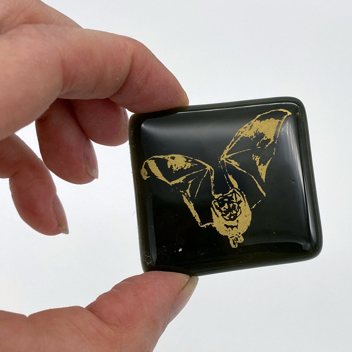 Mystical Bat Fused Glass 1.75" Magnet
