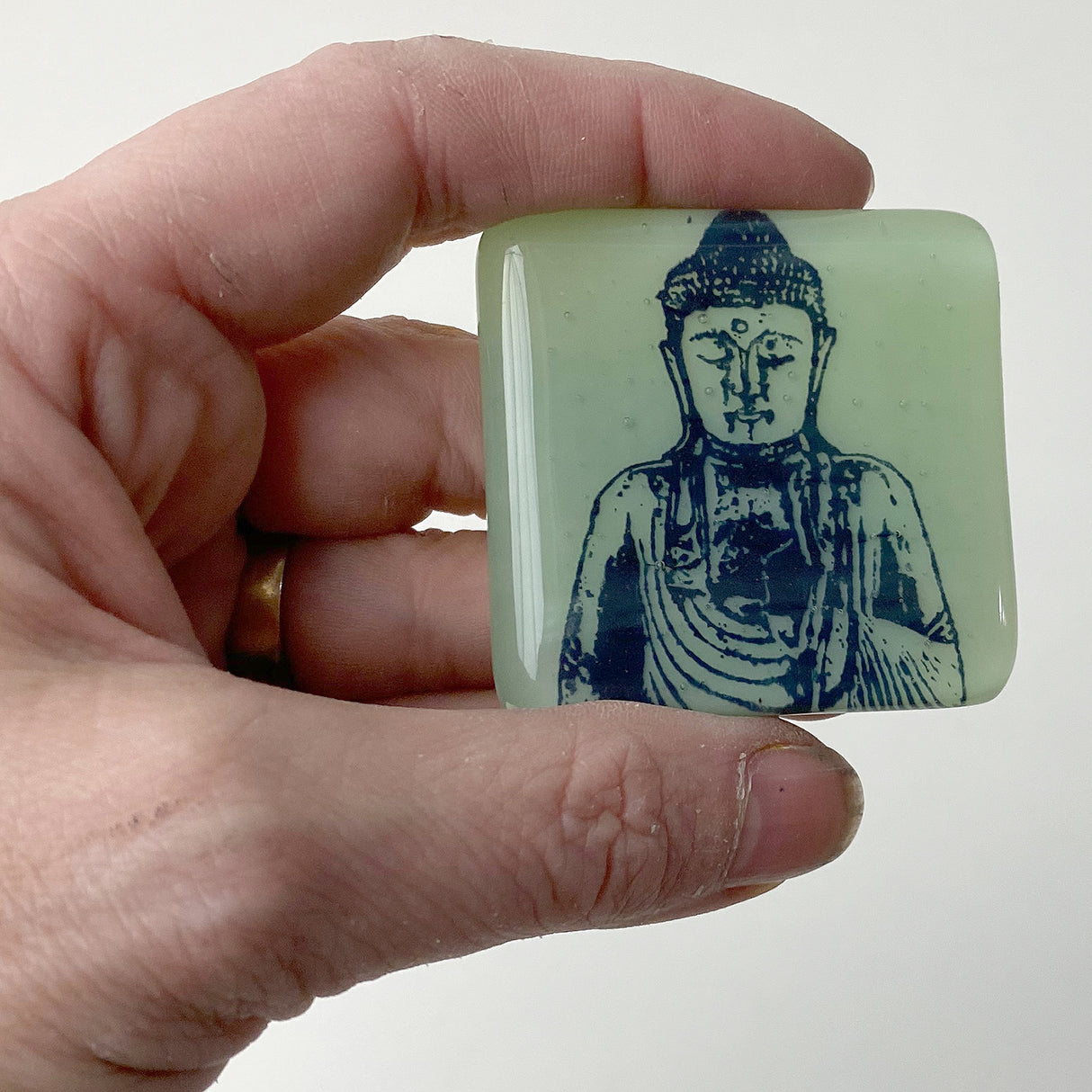 Buddha Fused Glass 1.75" Magnet