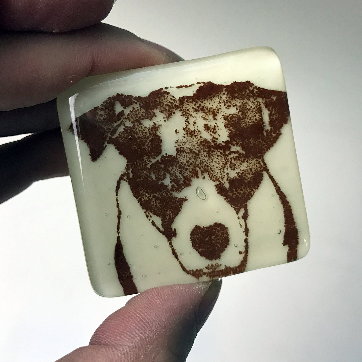 Bully Dog (Ruby) Fused Glass 1.75" Magnet