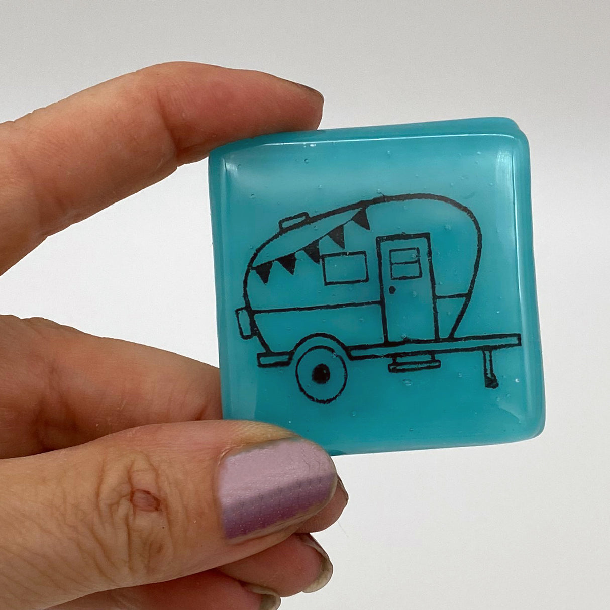 Camper Fused Glass1.75"  Magnet
