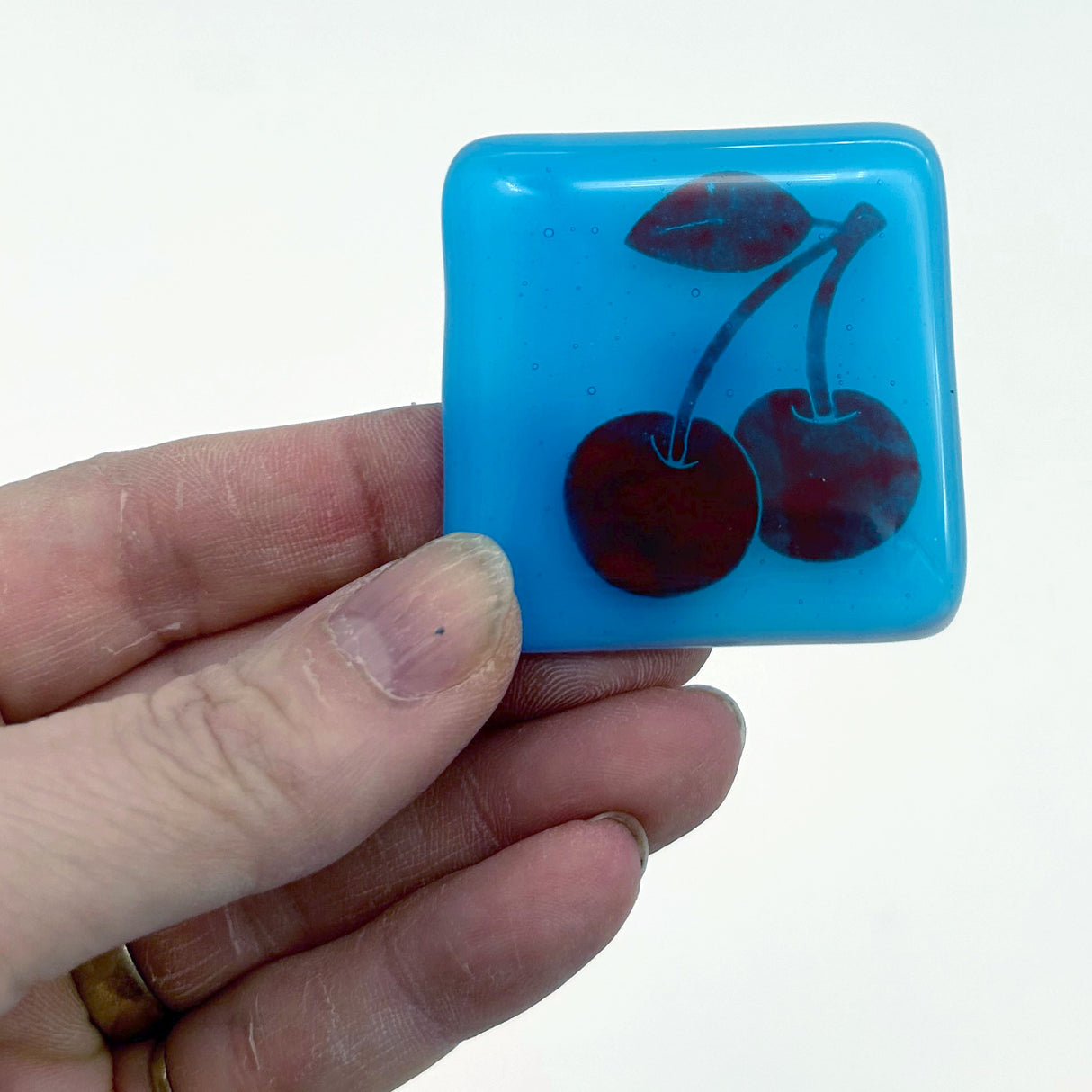 Cherries Fused Glass 1.75" Magnet