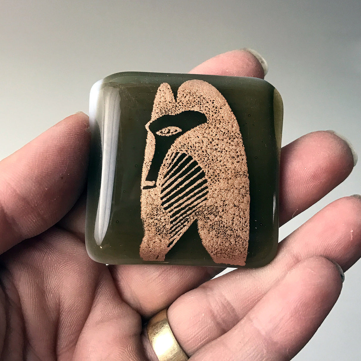 Chicago Picasso Fused Glass 1.75" Magnet