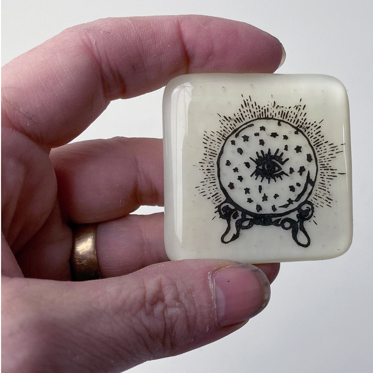 Crystal Ball Fused Glass 1.75" Magnet