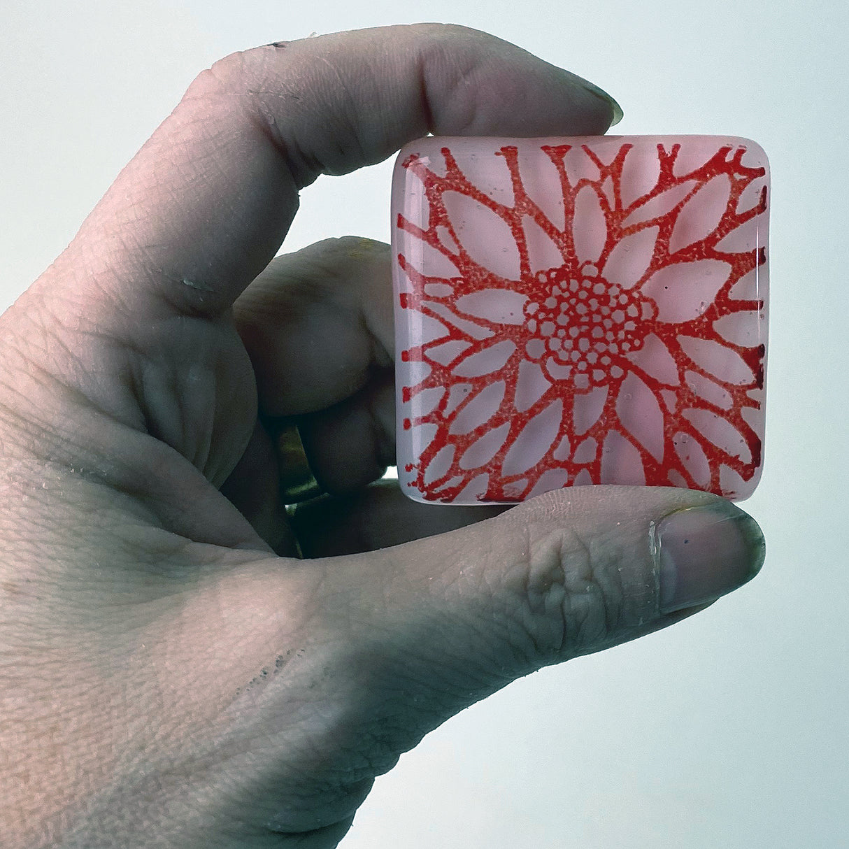 Dahlia Fused Glass 1.75" Magnet (discontinued color)