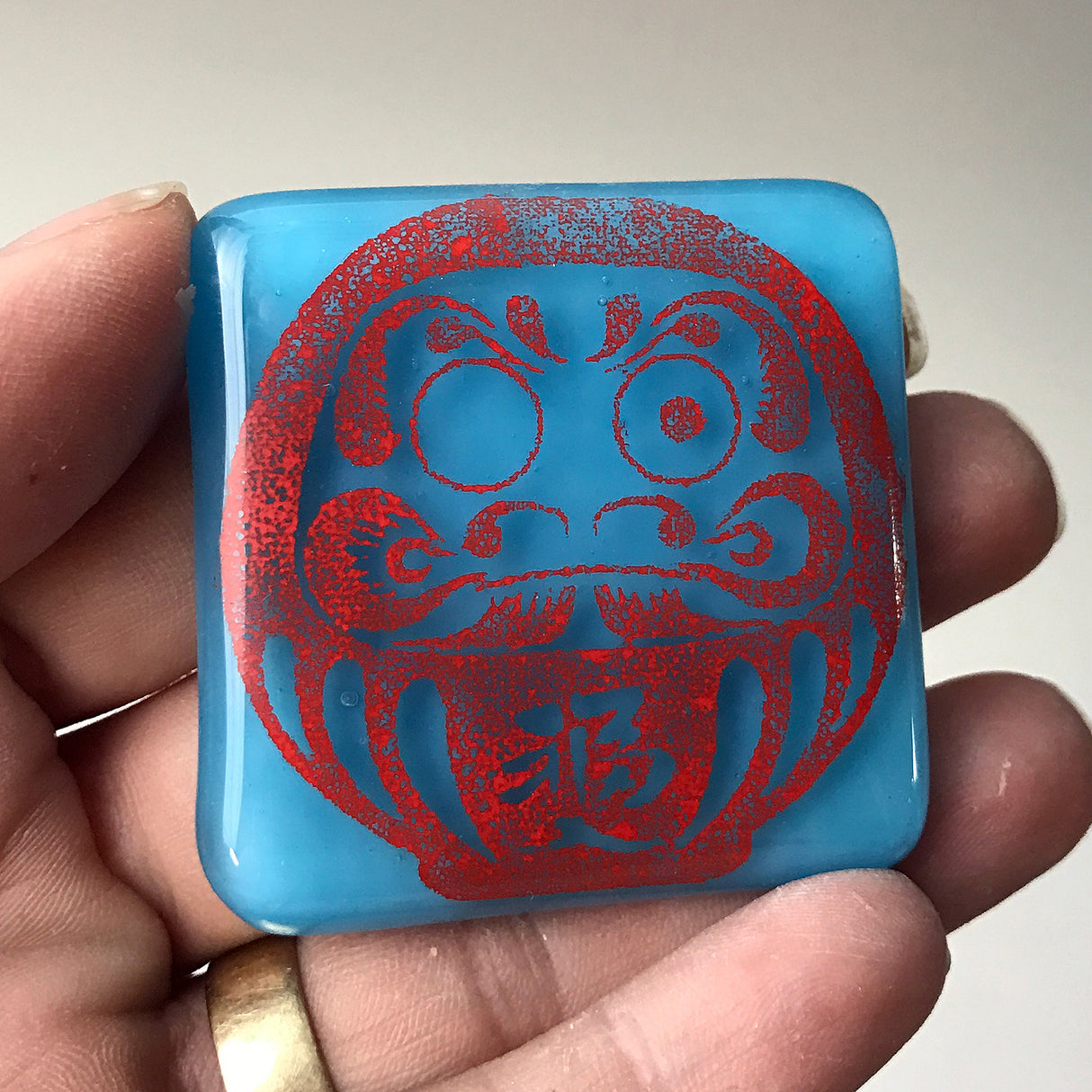 Daruma Fused Glass 1.75" Magnet