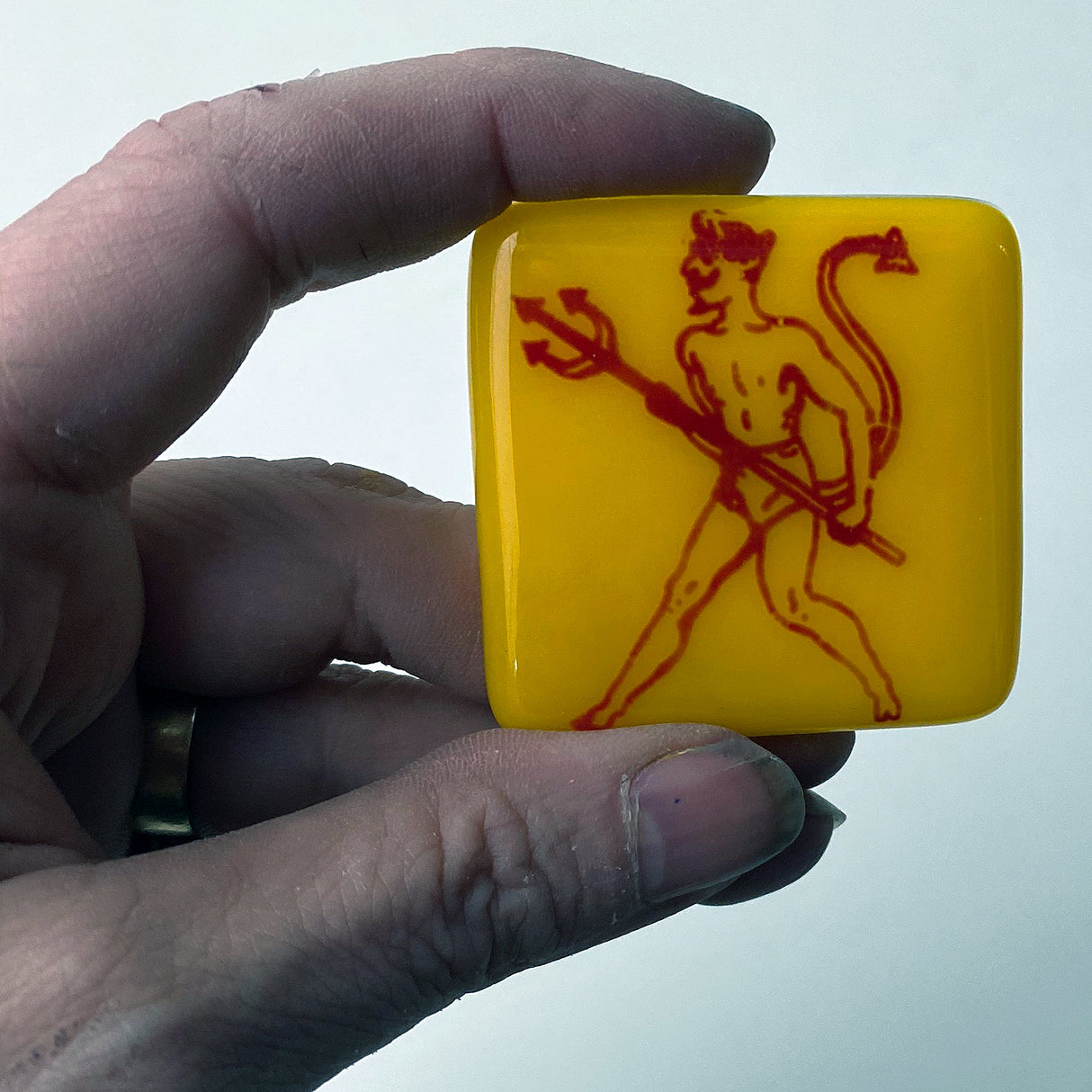 Diablo Devil Fused Glass 1.75" Magnet