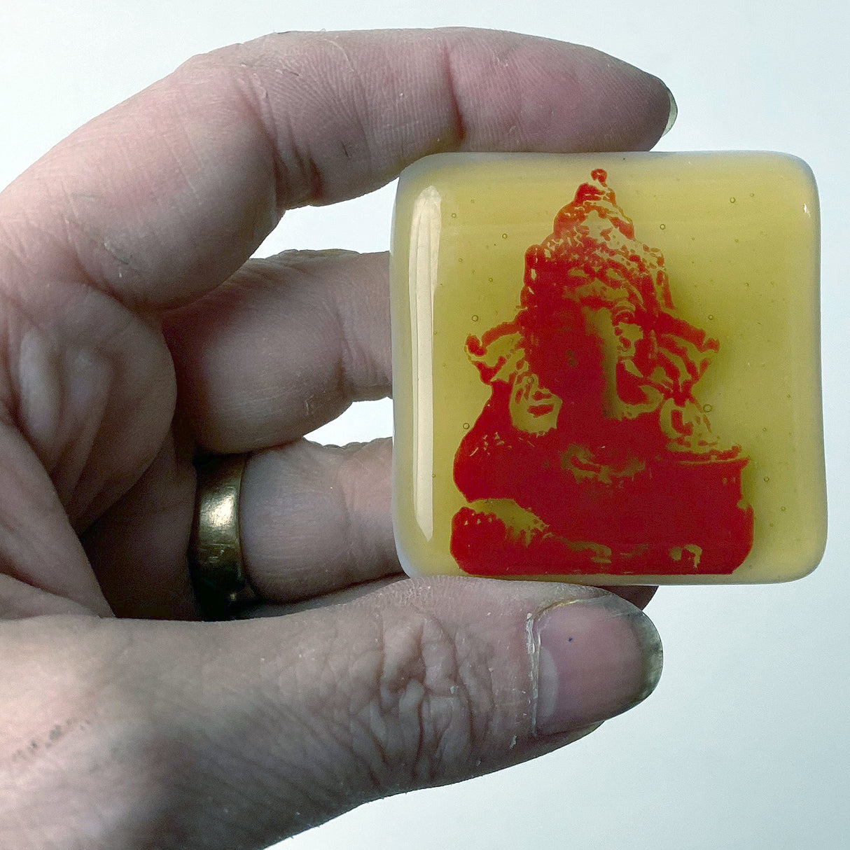 Ganesha Fused Glass 1.75" Magnet
