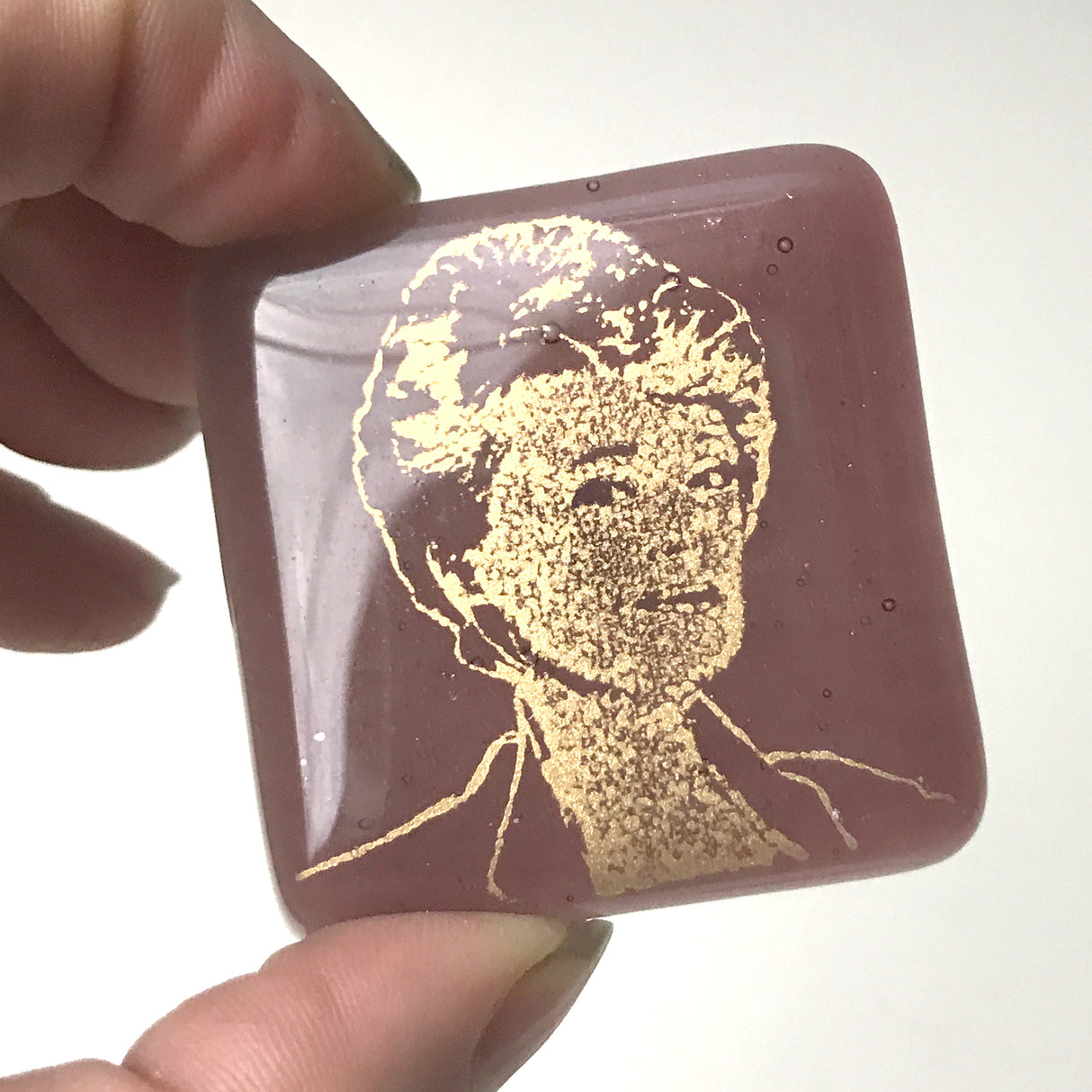 Golden Girls Actress Rue McClanahan Fused Glass 1.75" Magnet
