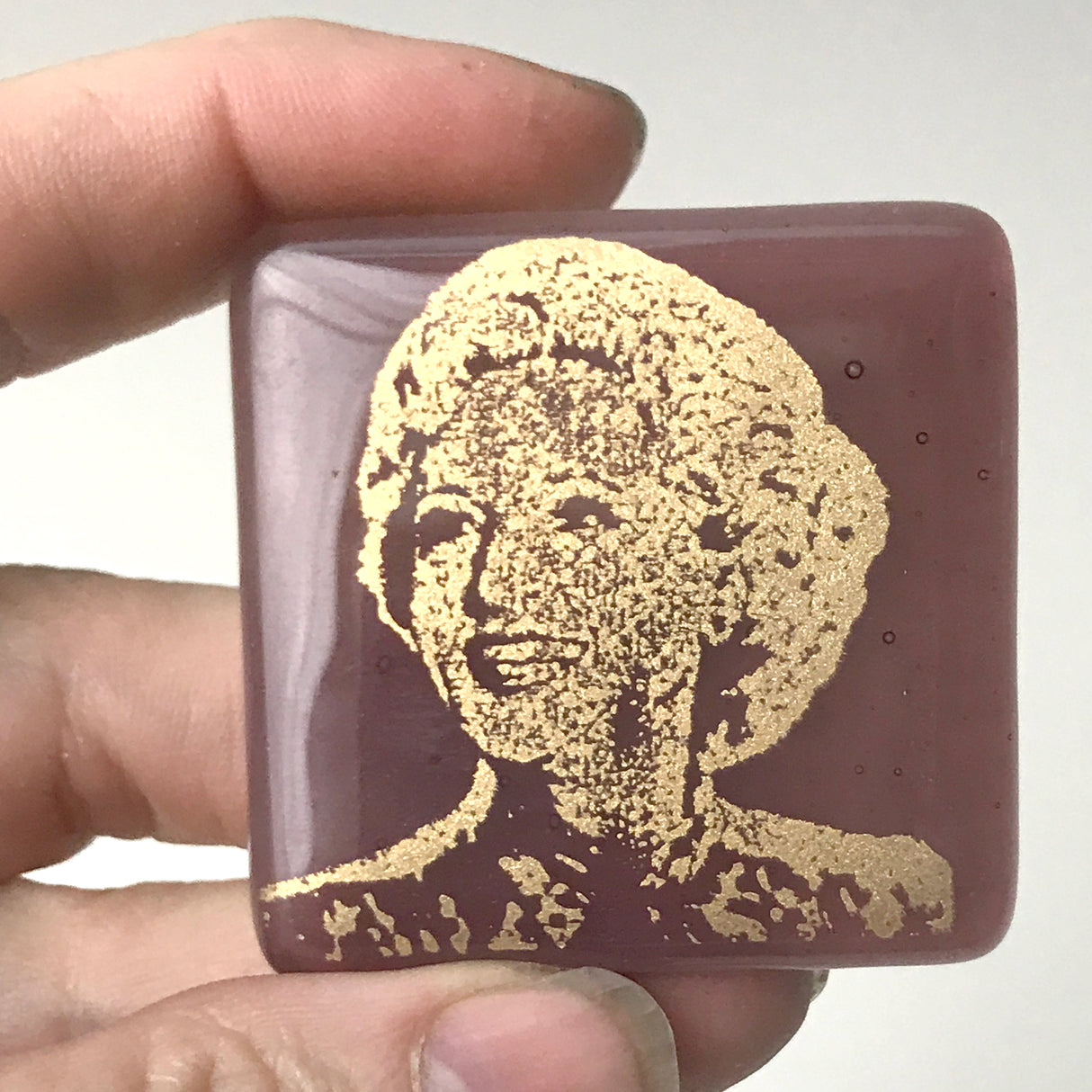 Golden Girls Actress Betty White Fused Glass 1.75" Magnet