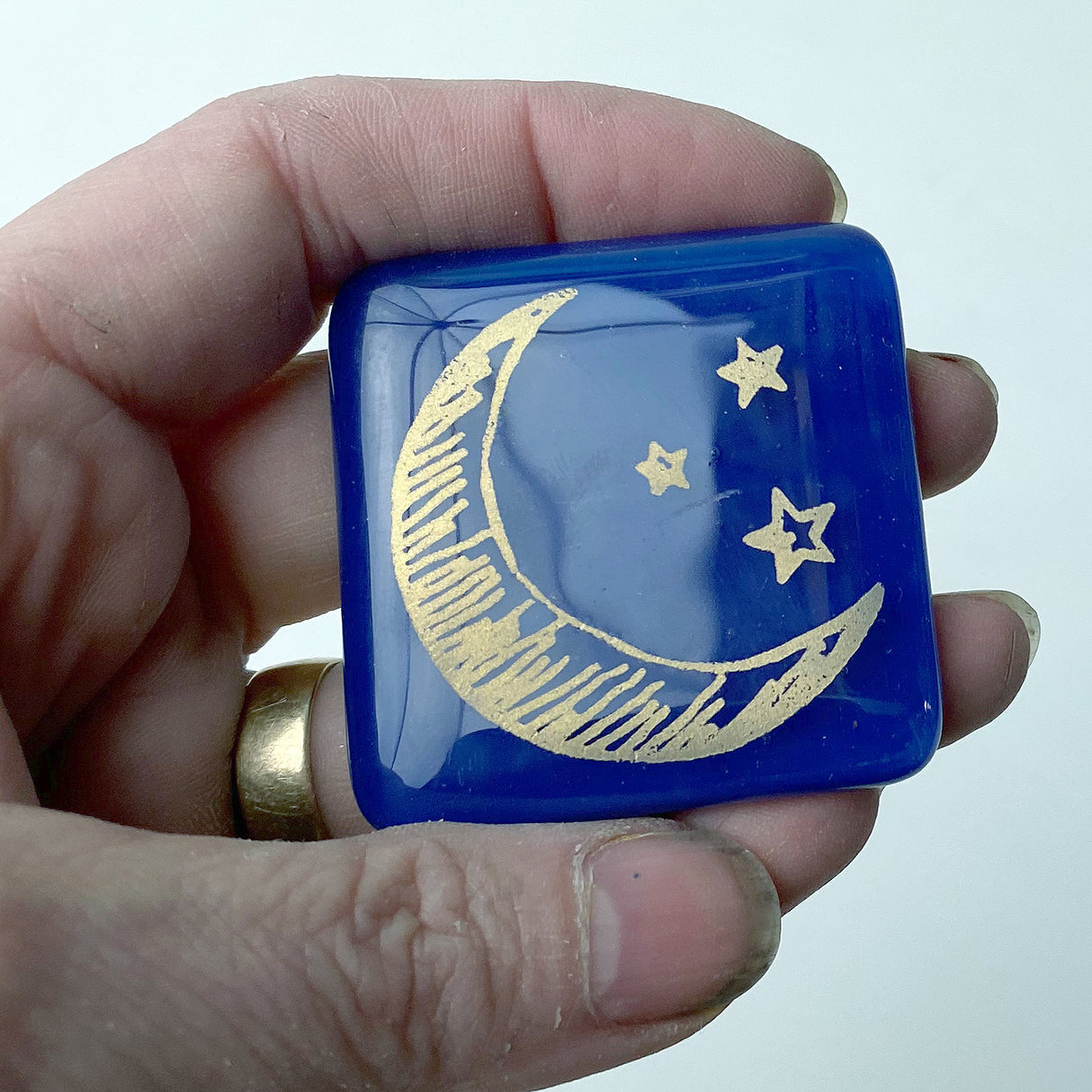 Half Moon Fused Glass 1.75" Magnet