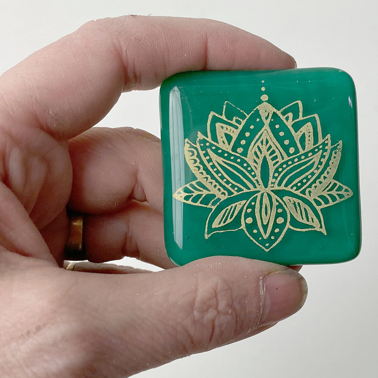 Lotus Fused Glass 1.75" Magnet