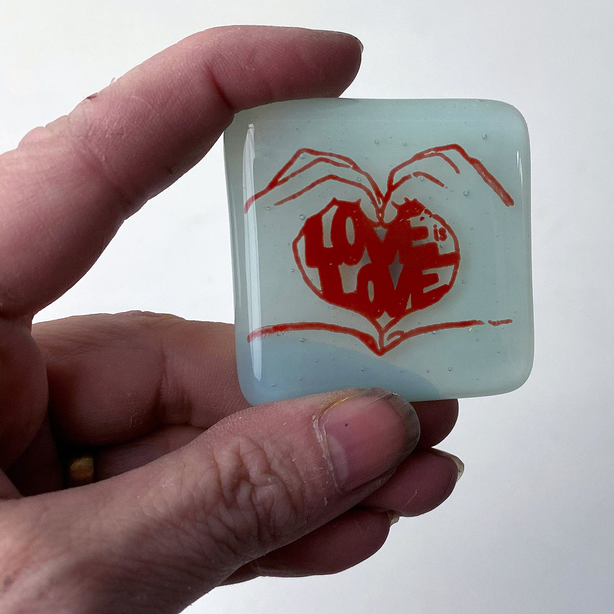 Love is Love Fused Glass 1.75" Magnet