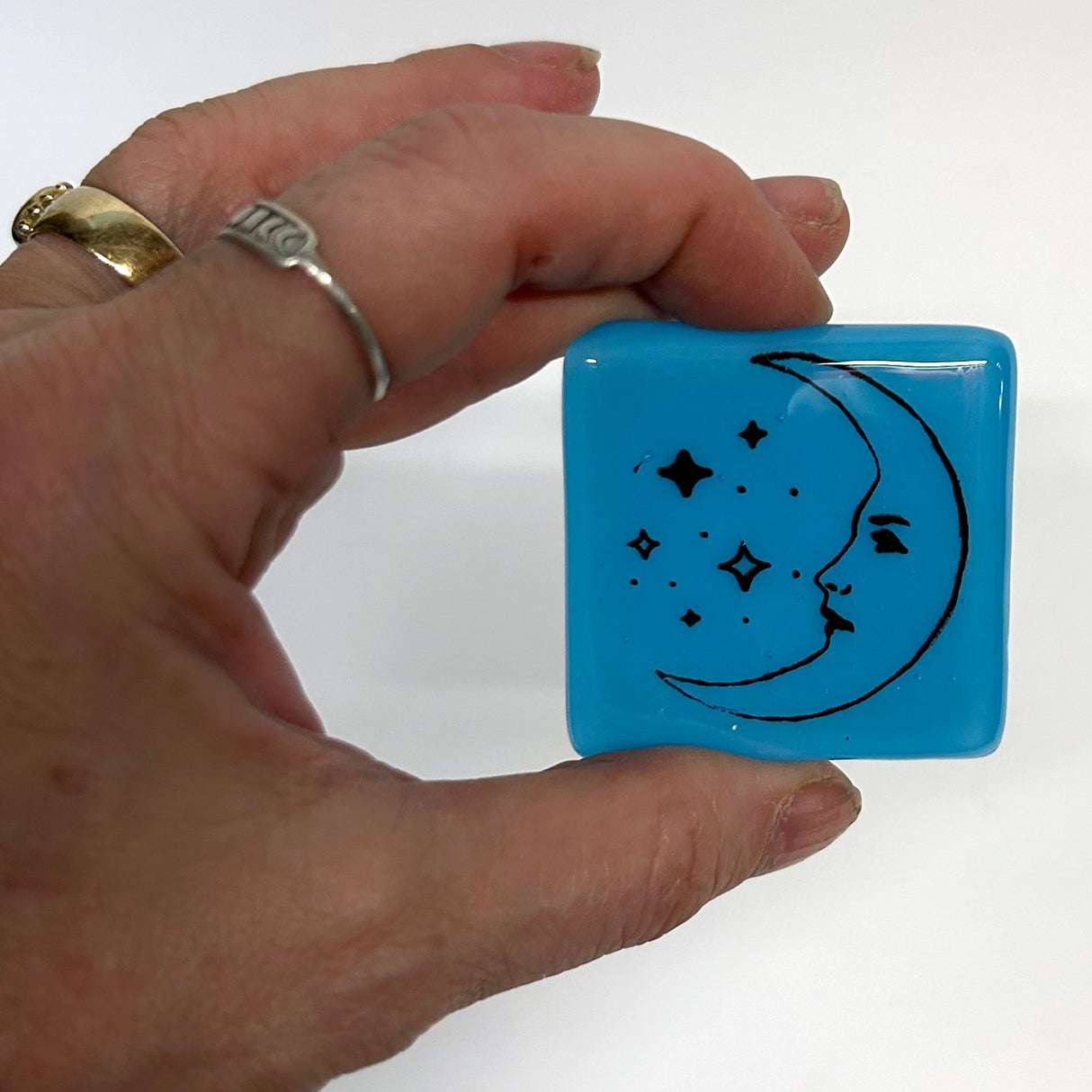 Luna Fused Glass 1.75" Magnet