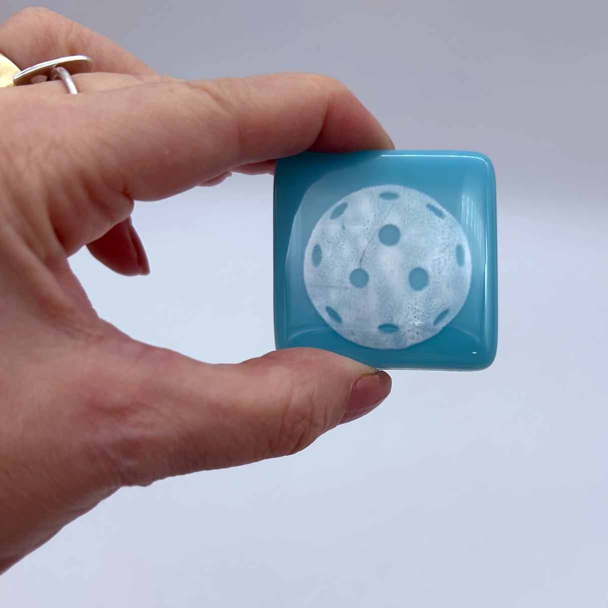 Pickleball Fused Glass 1.75" Magnet