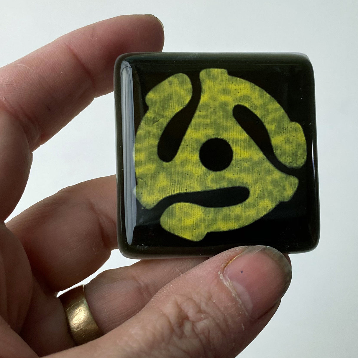 45 Record Adapter Fused Glass 1.75" Magnet