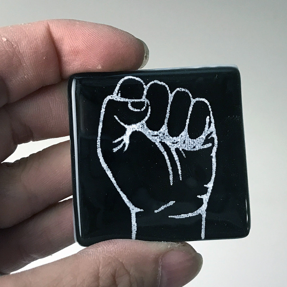 Resist Fused Glass 1.75" Magnet
