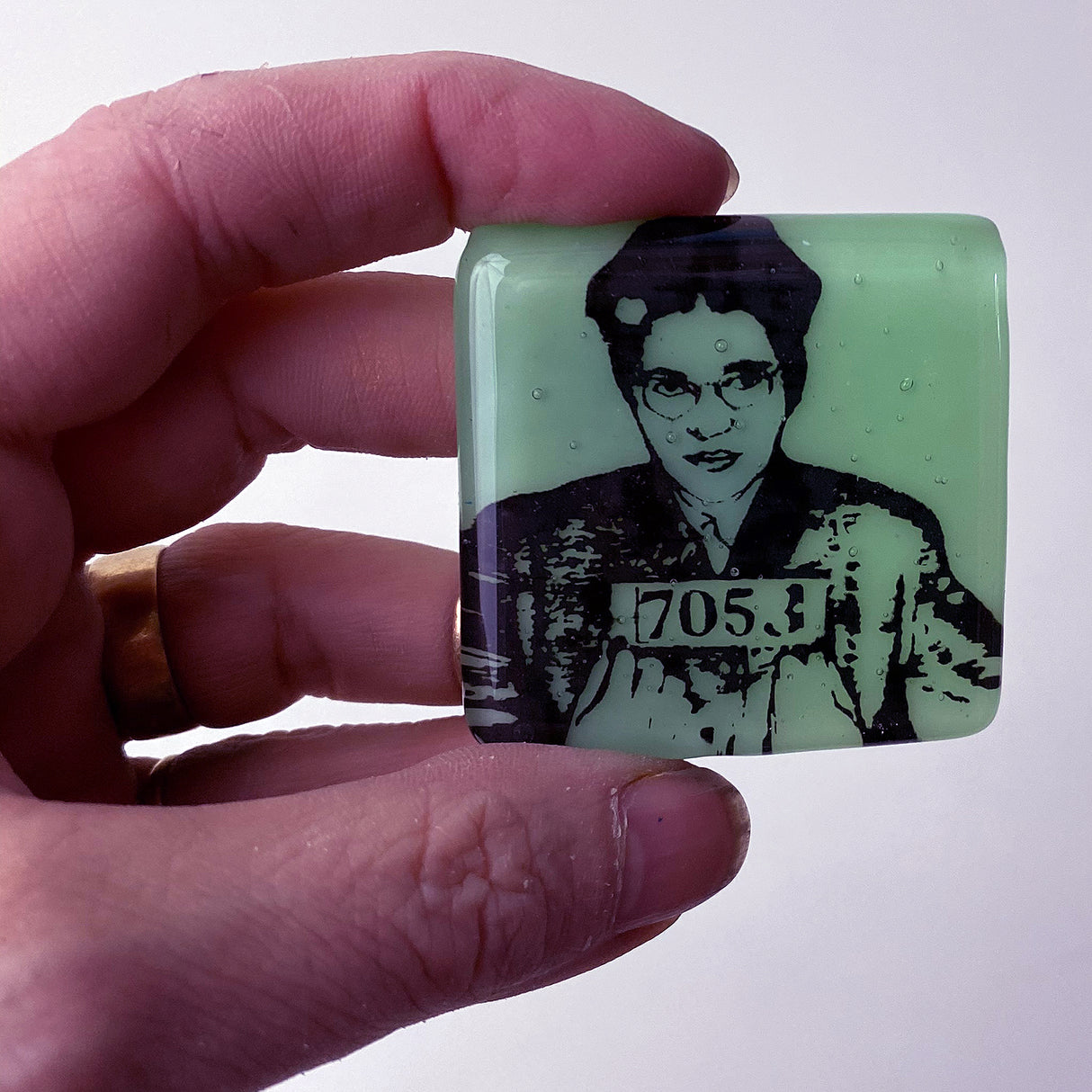 Rosa Parks Fused Glass 1.75" Magnet