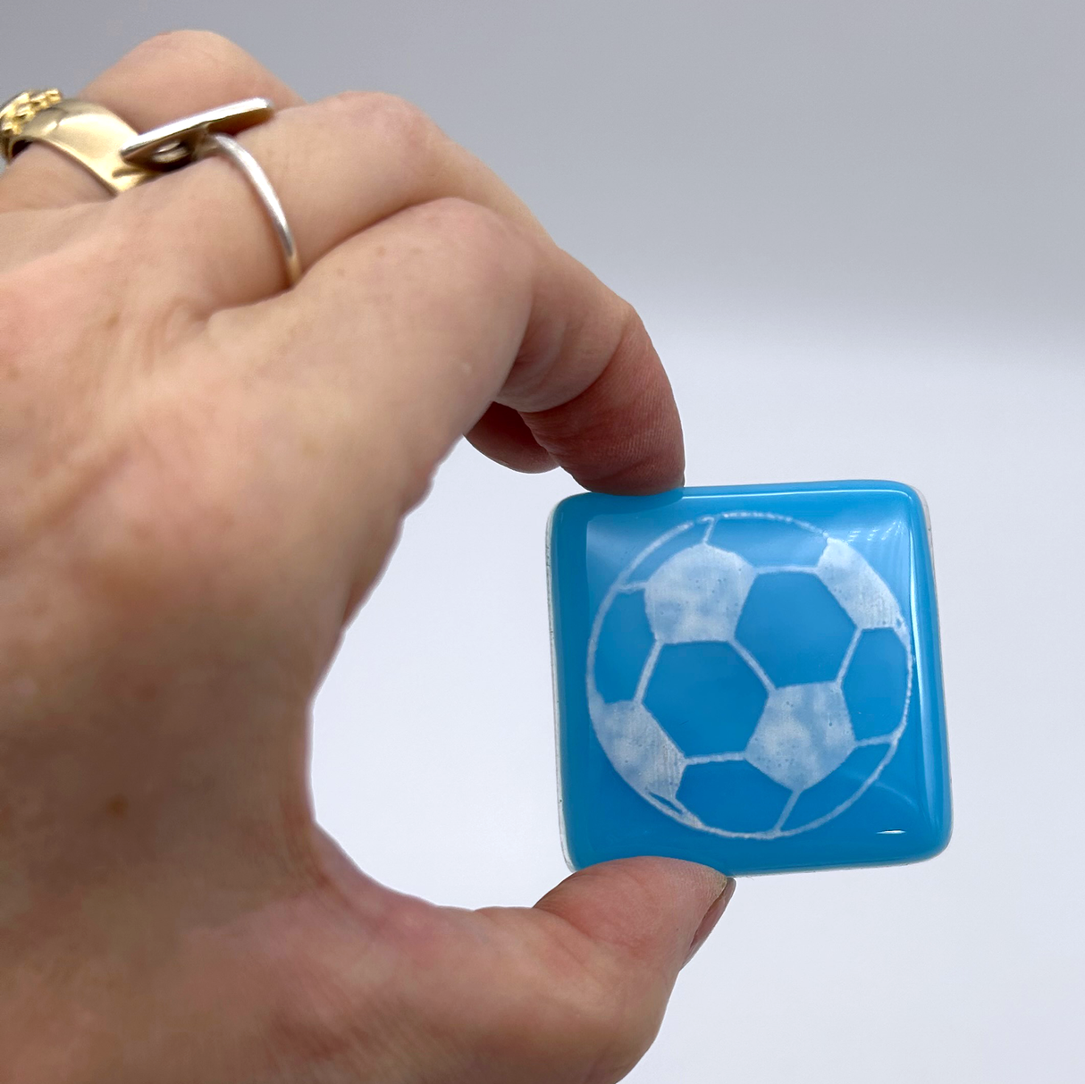 Soccer / Futbol Fused Glass 1.75" Magnet