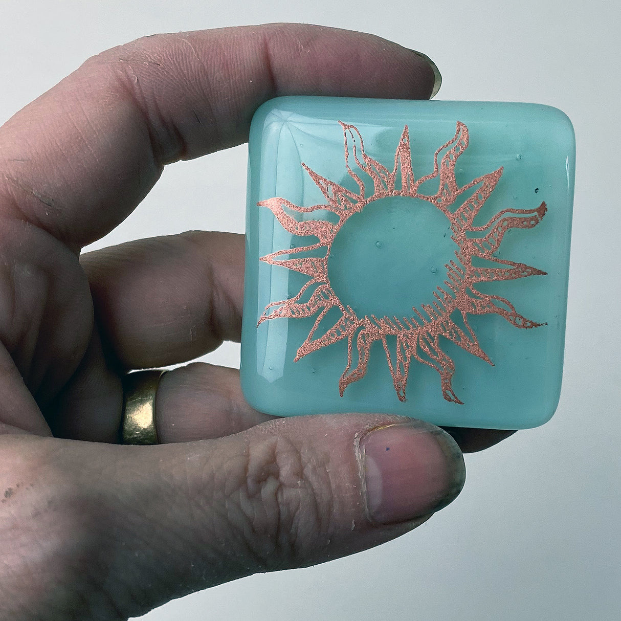 Sun Fused Glass 1.75" Magnet