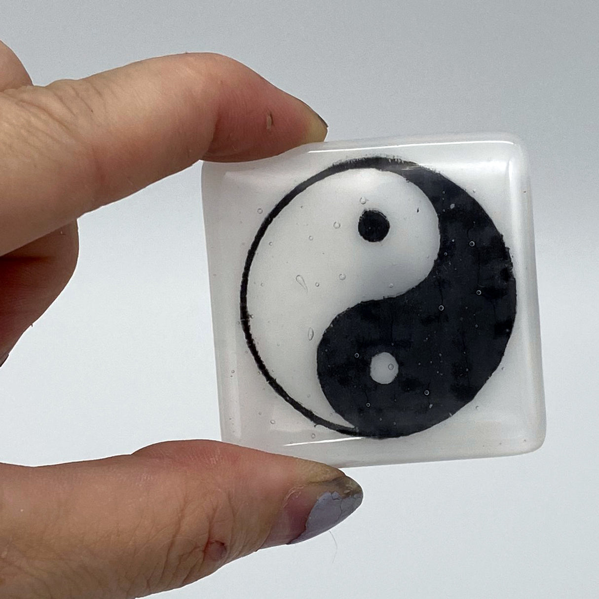 Yin Yang Fused Glass 1.75" Magnet