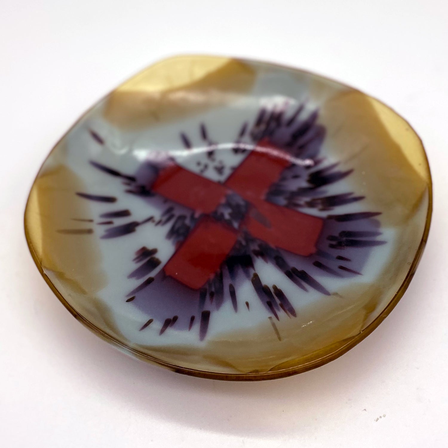 Medium Bowl - One of a Kind, Amber-Blue-Red