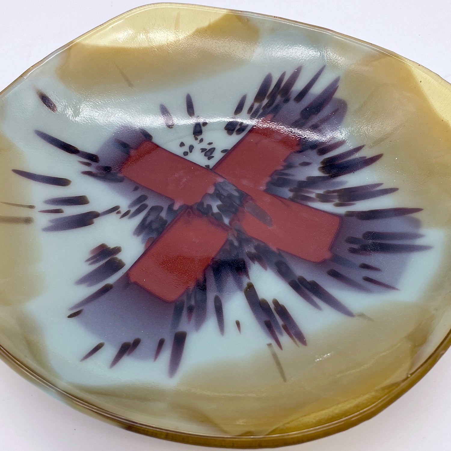 Medium Bowl - One of a Kind, Amber-Blue-Red