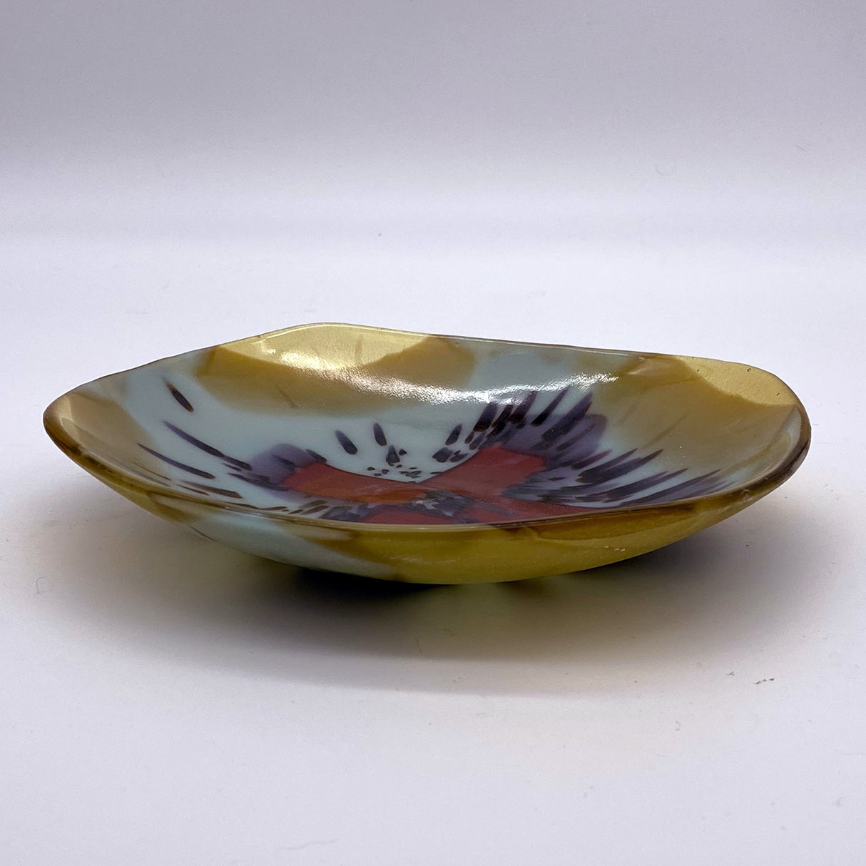 Medium Bowl - One of a Kind, Amber-Blue-Red