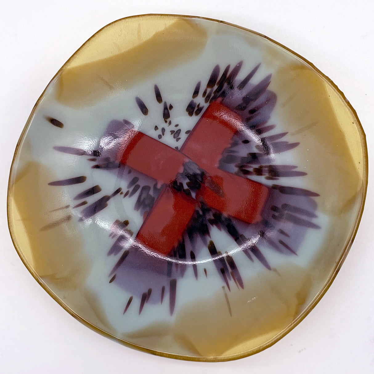 Medium Bowl - One of a Kind, Amber-Blue-Red