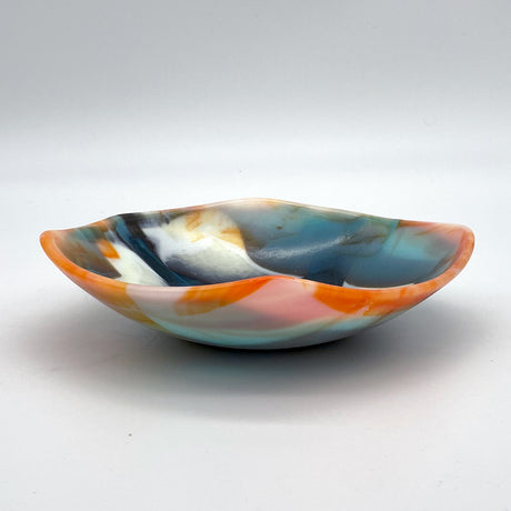 Medium Bowl - One of a Kind, Orange-Ivory-Blue