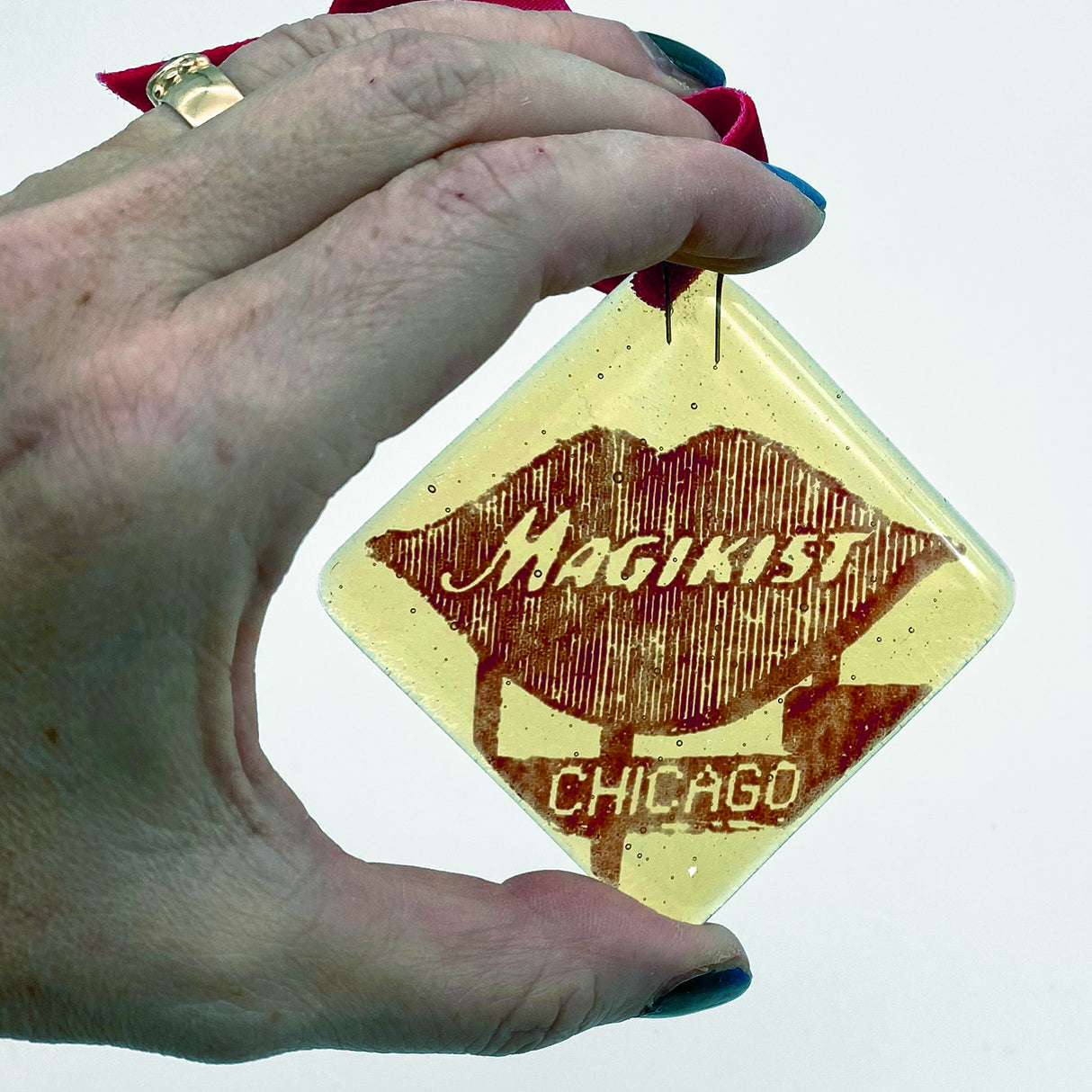 Chicago Magikist Fused Glass Ornament