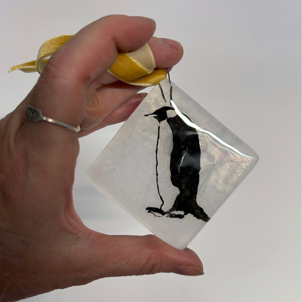 Penguin 2.25" Fused Glass Ornament