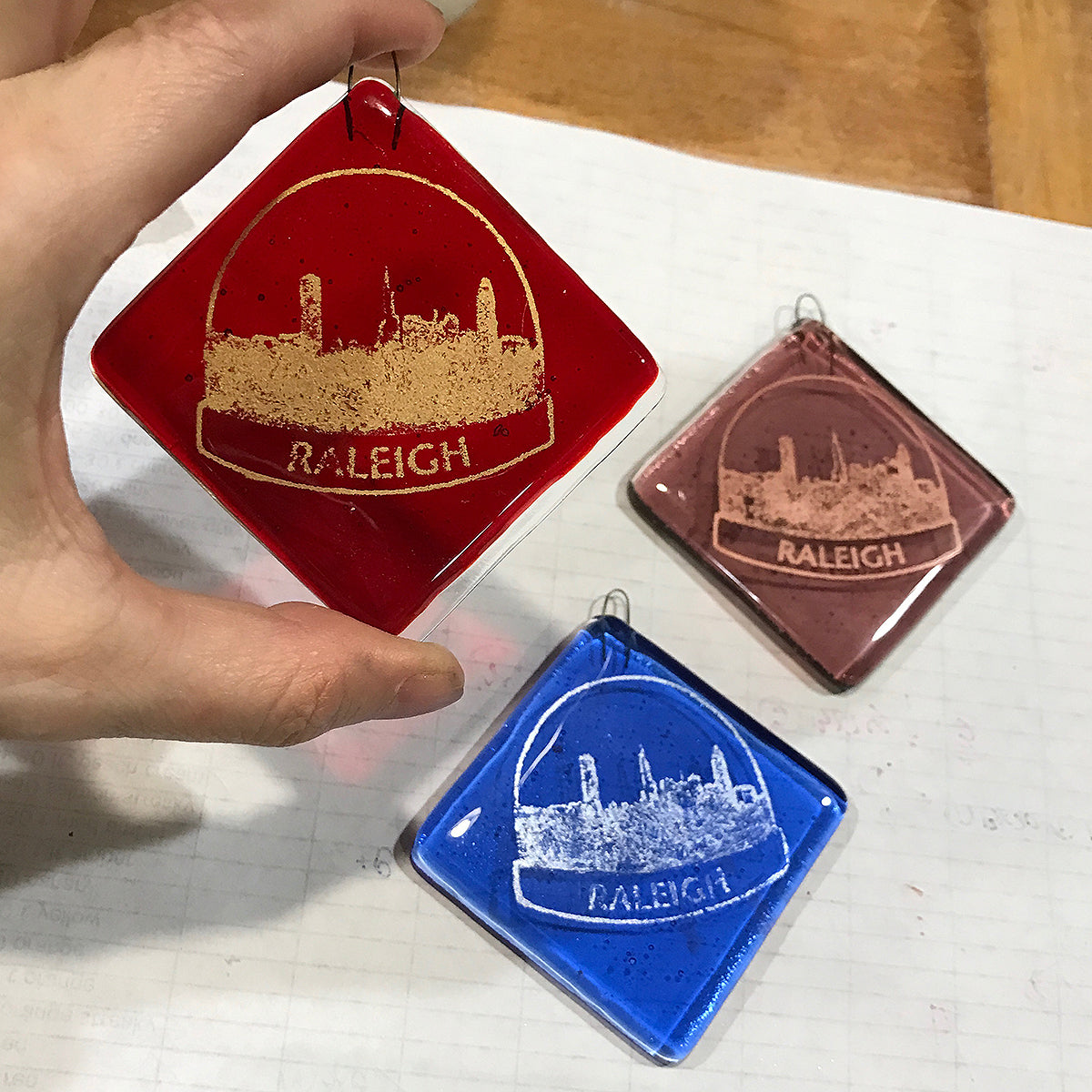 Custom Fused Glass 2.25" Ornament