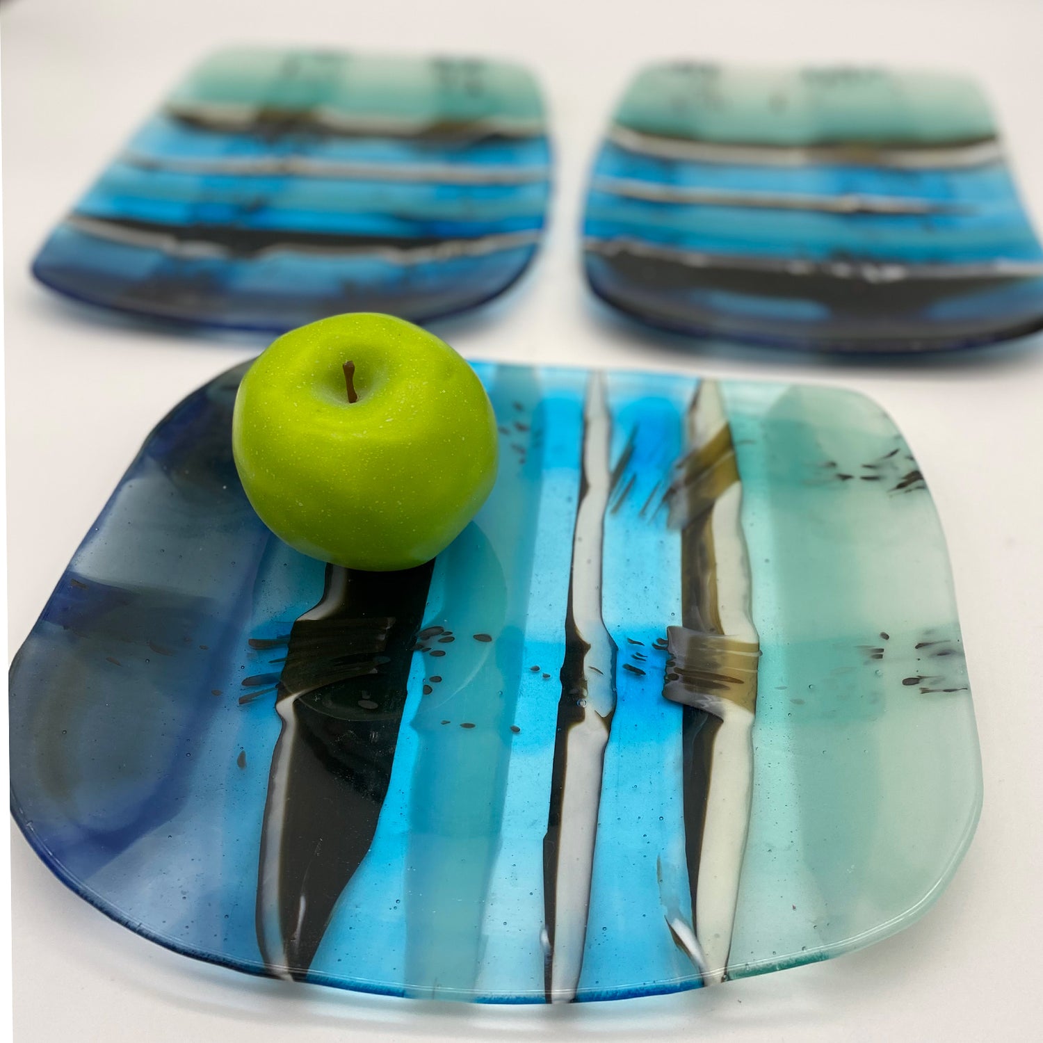 Serving Plates - One of a Kind, Beachy Blues, 3 available