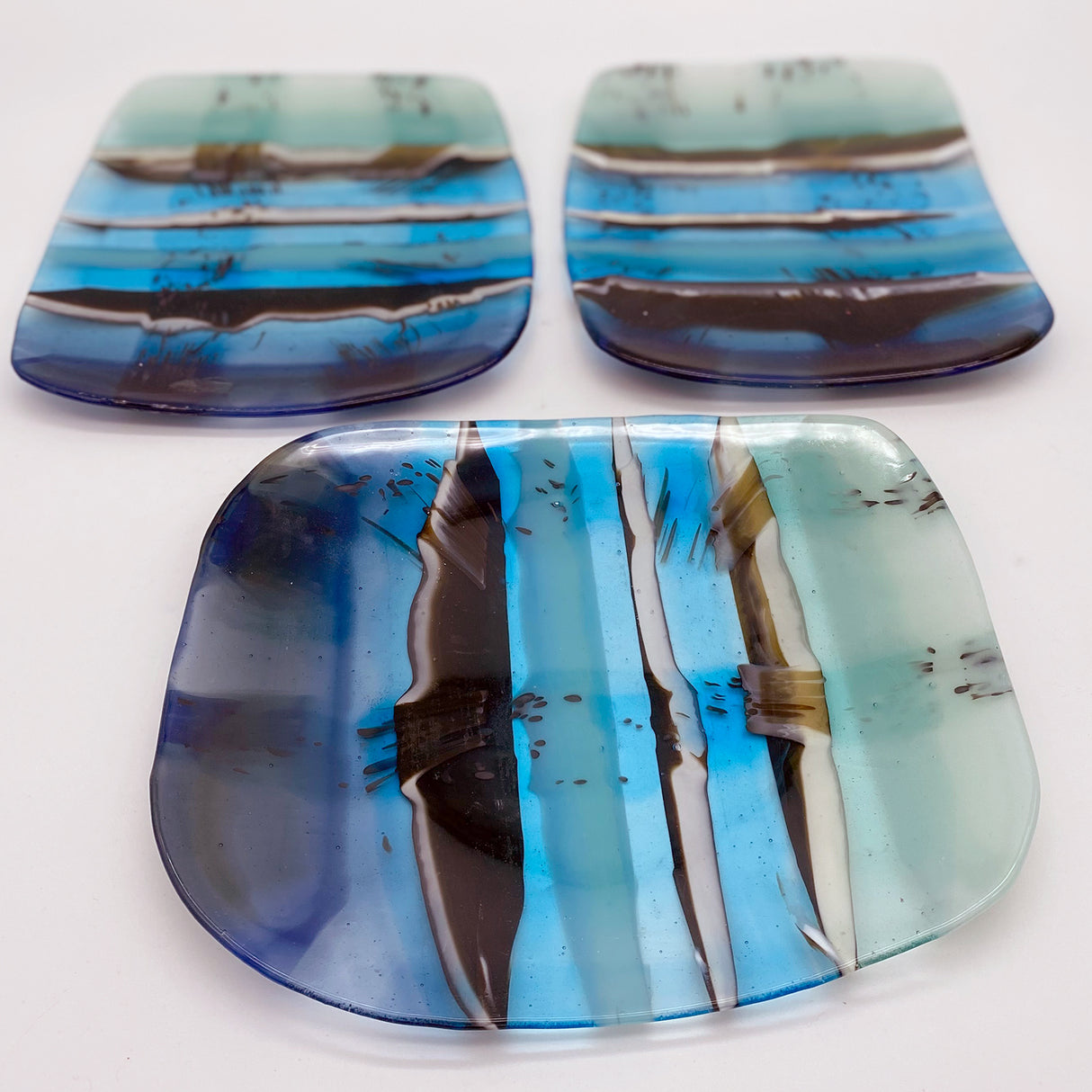 Serving Plates - One of a Kind, Beachy Blues, 3 available