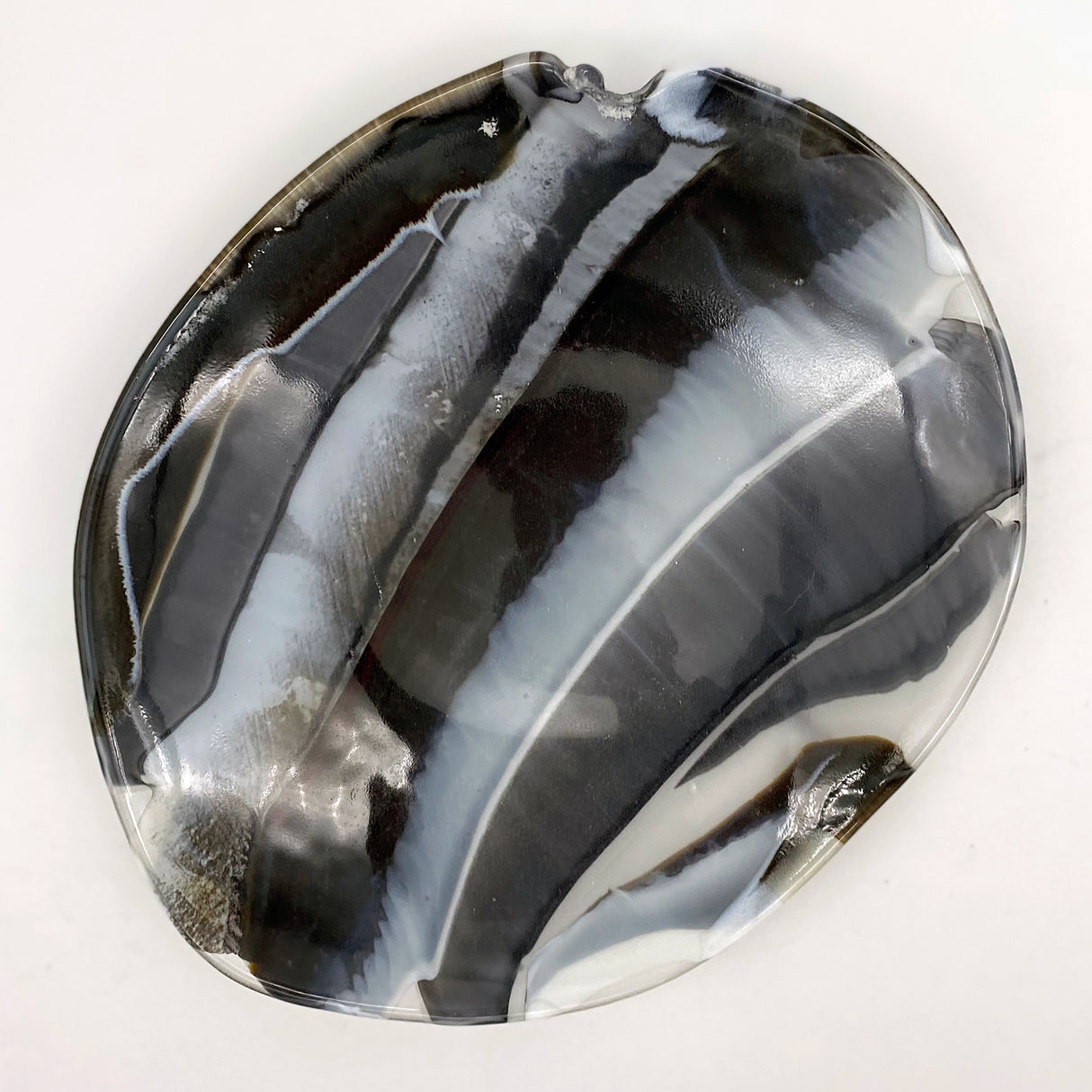 Serving Plate - One of a Kind, Black-White Stripe