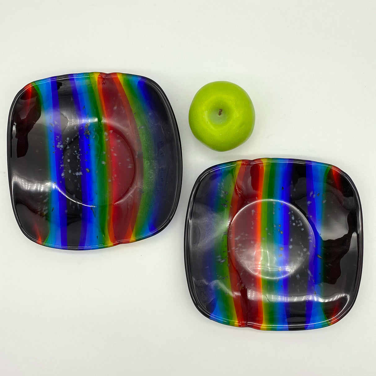 Serving Plates - One of a Kind, Deep Rainbow, 2 available