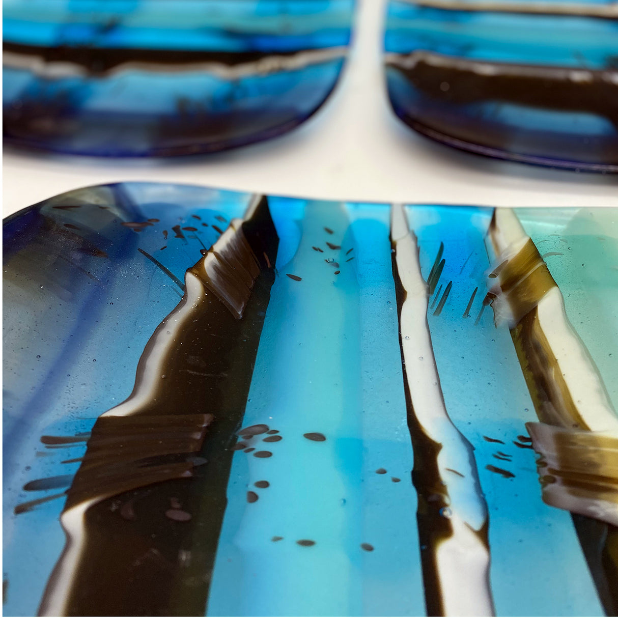 Serving Plates - One of a Kind, Beachy Blues, 3 available