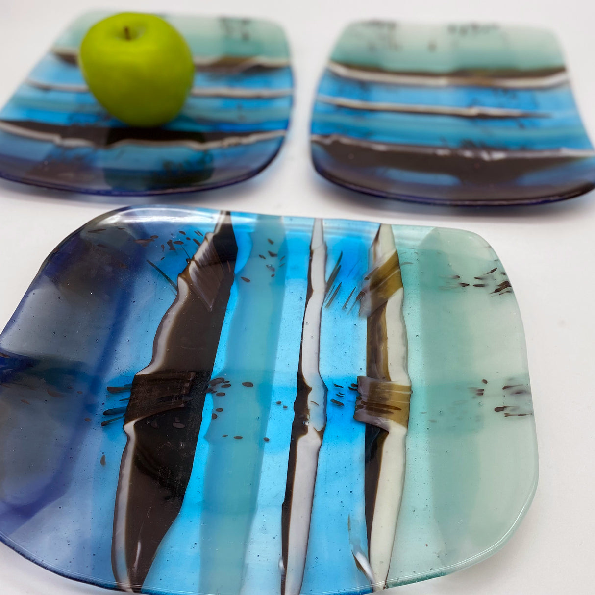Serving Plates - One of a Kind, Beachy Blues, 3 available