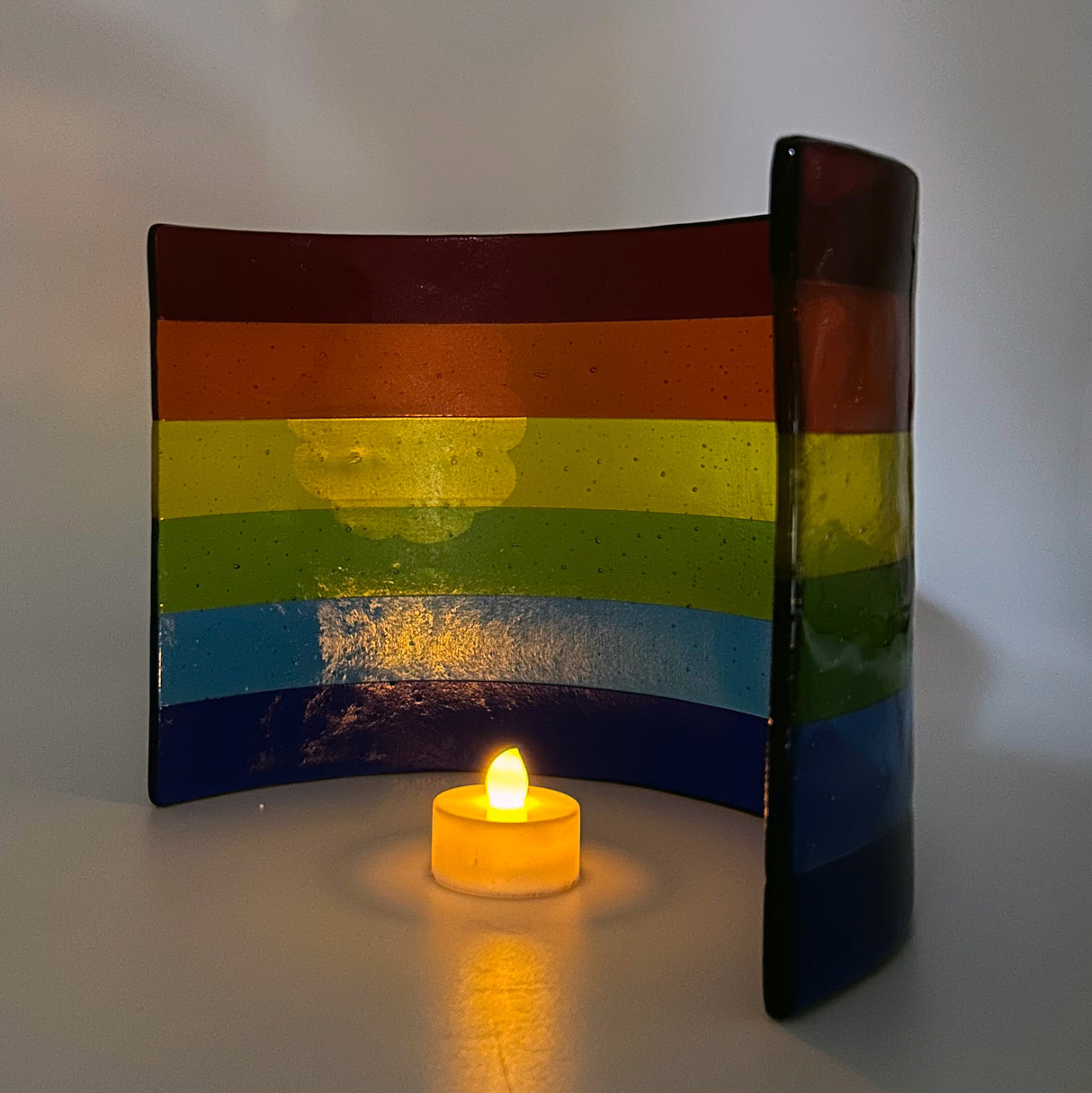 Clouds Rainbow Fused Glass Bridge - Large