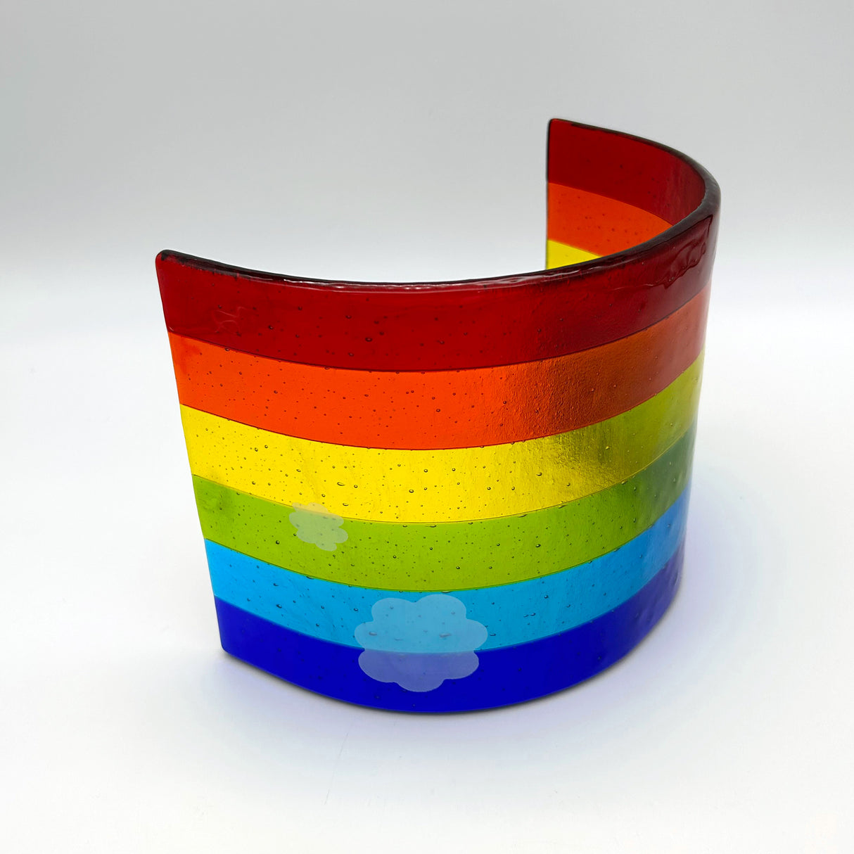 Clouds Rainbow Fused Glass Bridge - Large