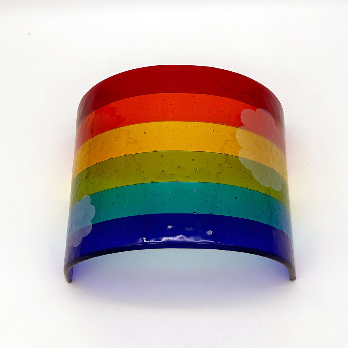 Clouds Rainbow Fused Glass Bridge - Large