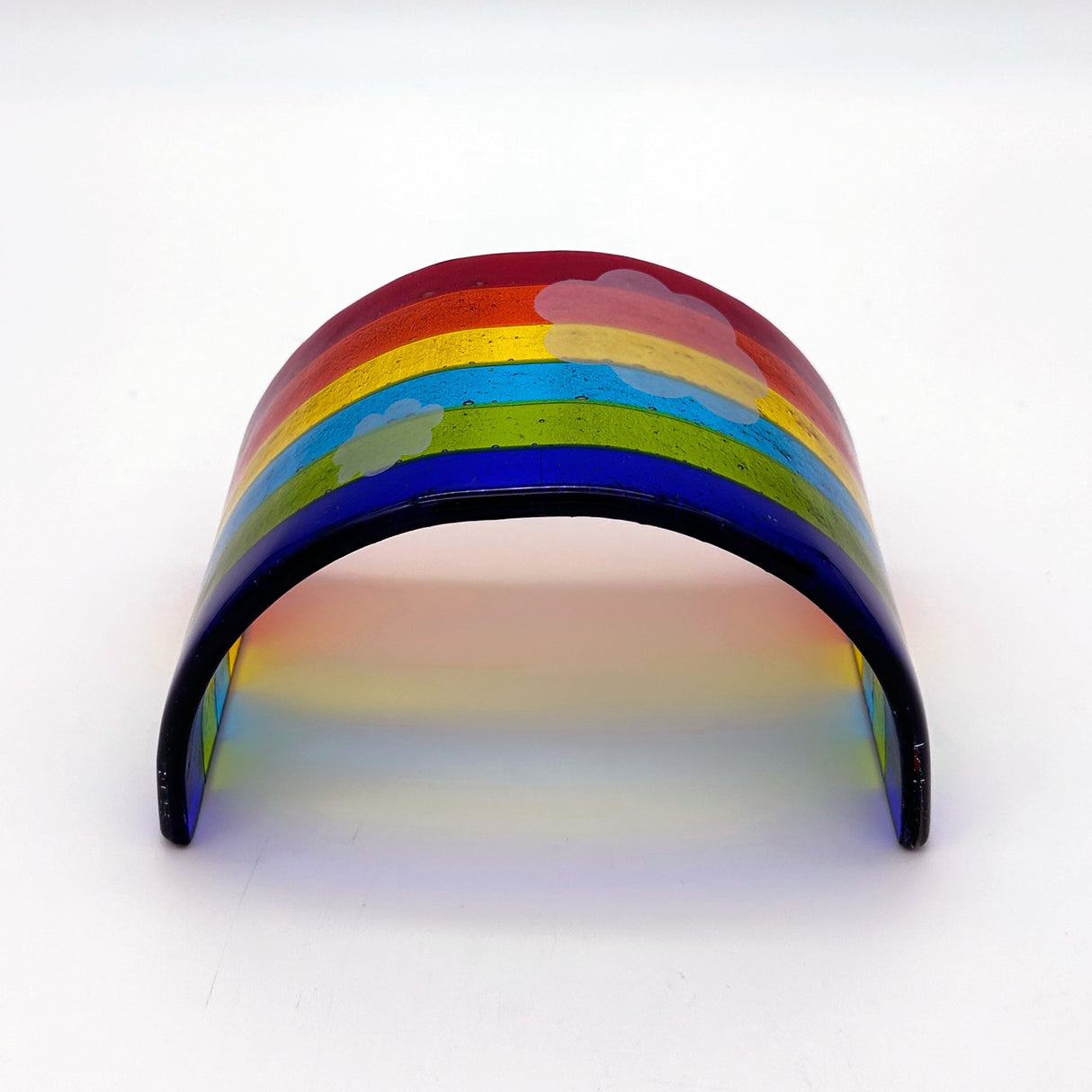 Clouds Rainbow Fused Glass Bridge - Medium