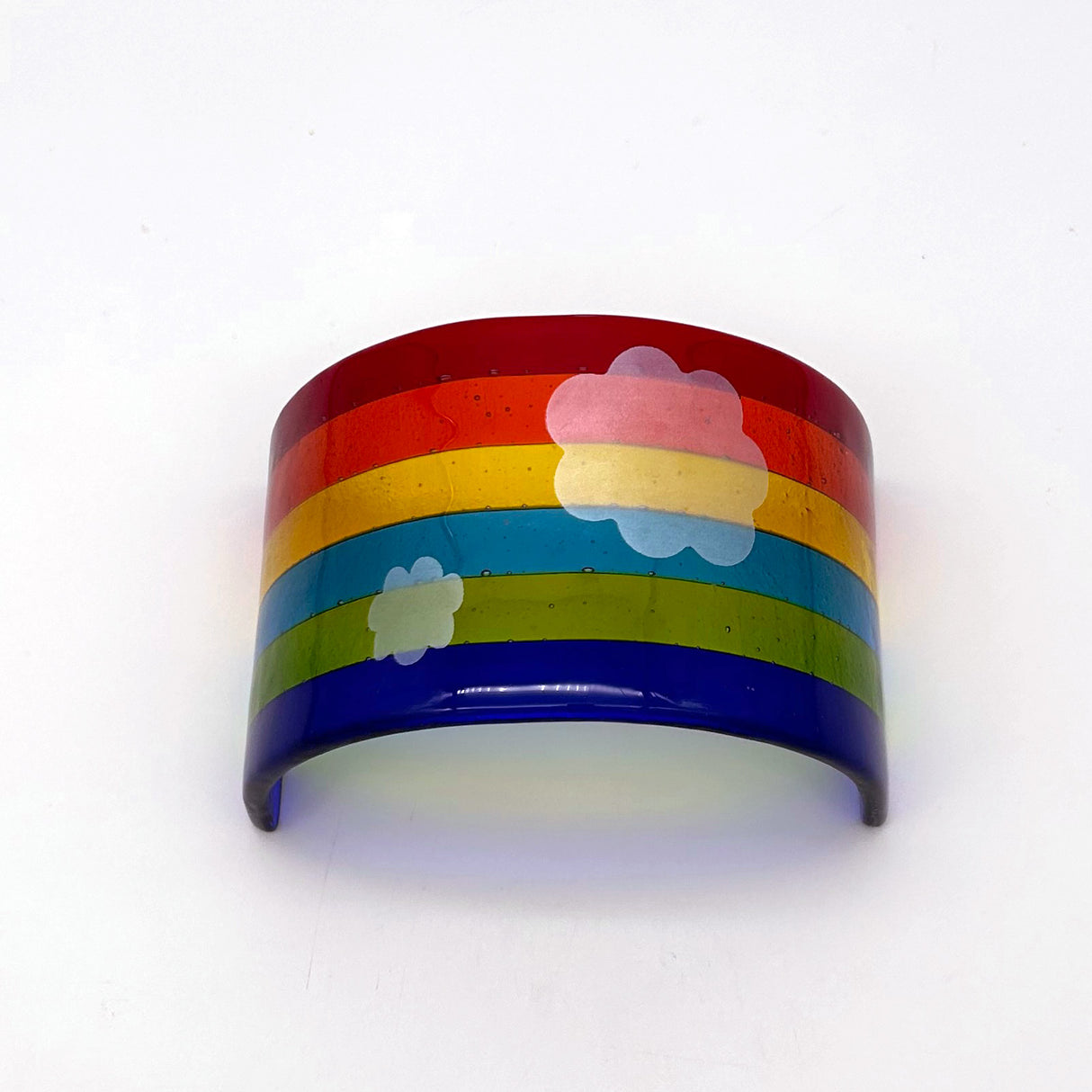 Clouds Rainbow Fused Glass Bridge - Medium