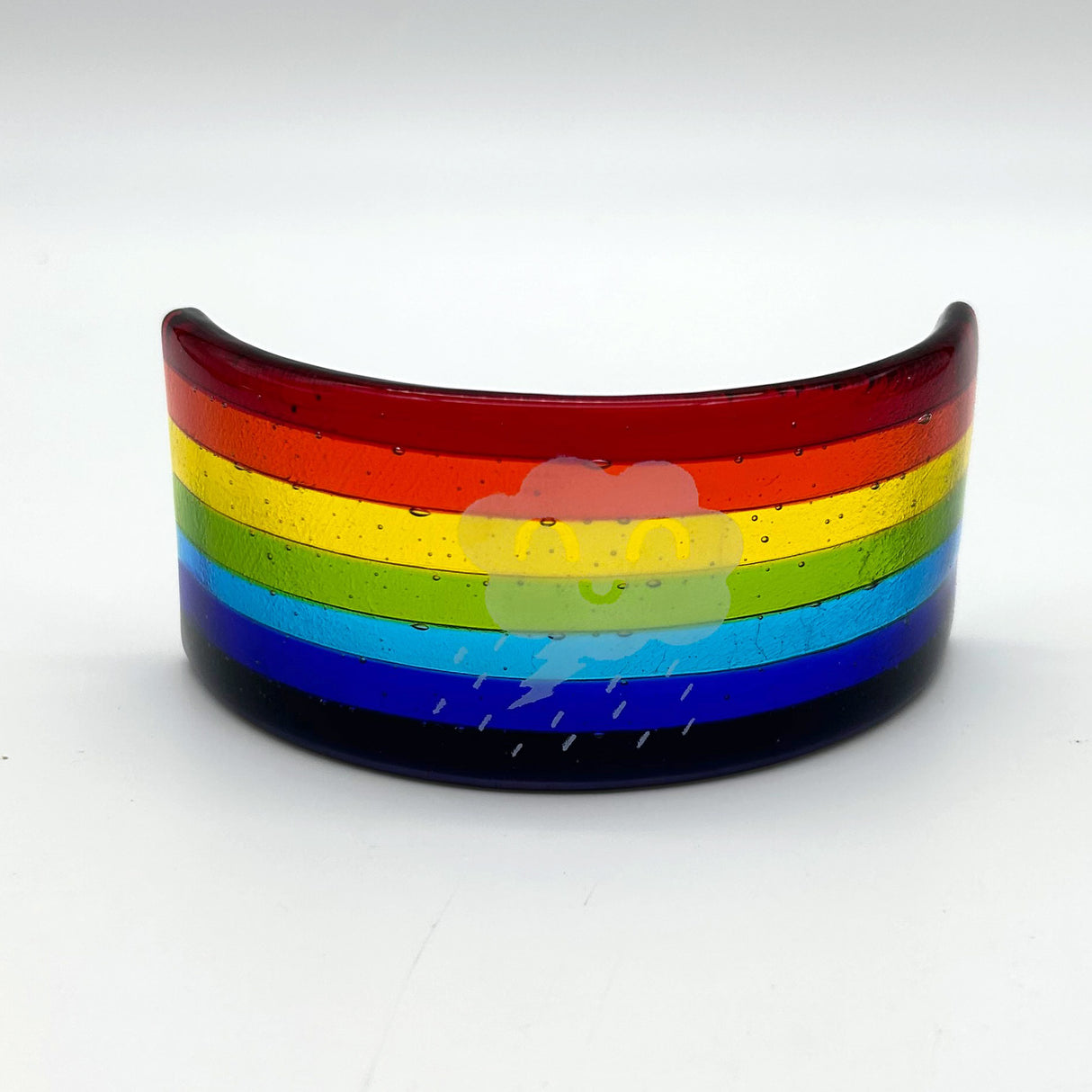 Clouds Rainbow Fused Glass Bridge - Mini